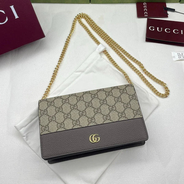 GG 2026 Marmont Wallet On Chaine 20cm Canvas Leather