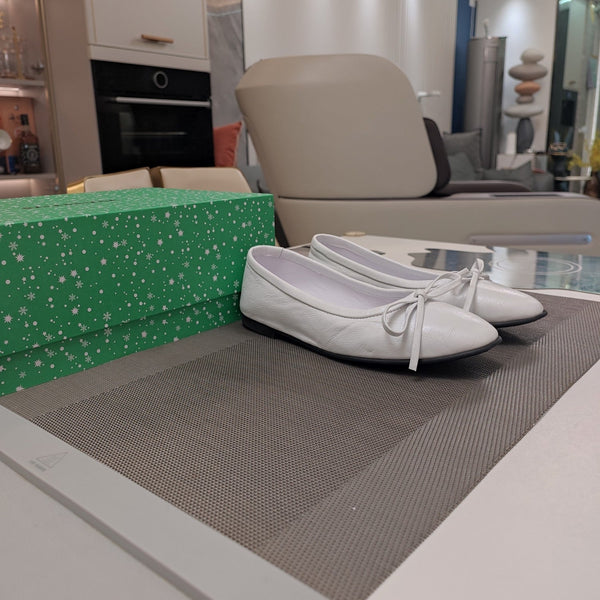 Balen 25 bow ballet flat white sheepskin 184479