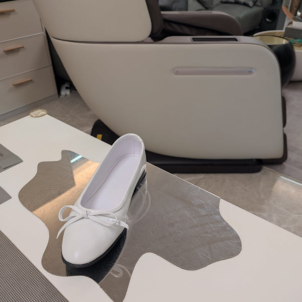 Balen 25 bow ballet flat white sheepskin 184479