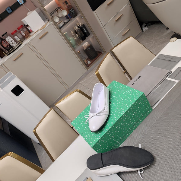 RHINESTONE BALLET FLATS WITH BOW IN WHITE WAX-OIL SHEEPSKIN