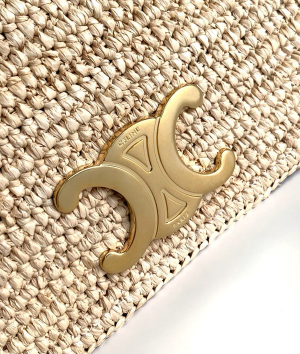 celin multipochette 23 beige raffia trimmings calfskin