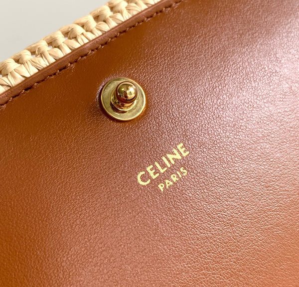 celin multipochette 23 beige raffia trimmings calfskin