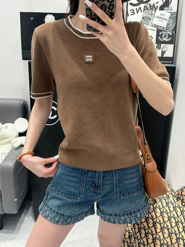 Miu 25 T-Shirt Brown Wool 232023
