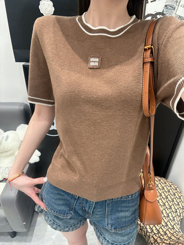 Miu 25 T-Shirt Brown Wool 232023