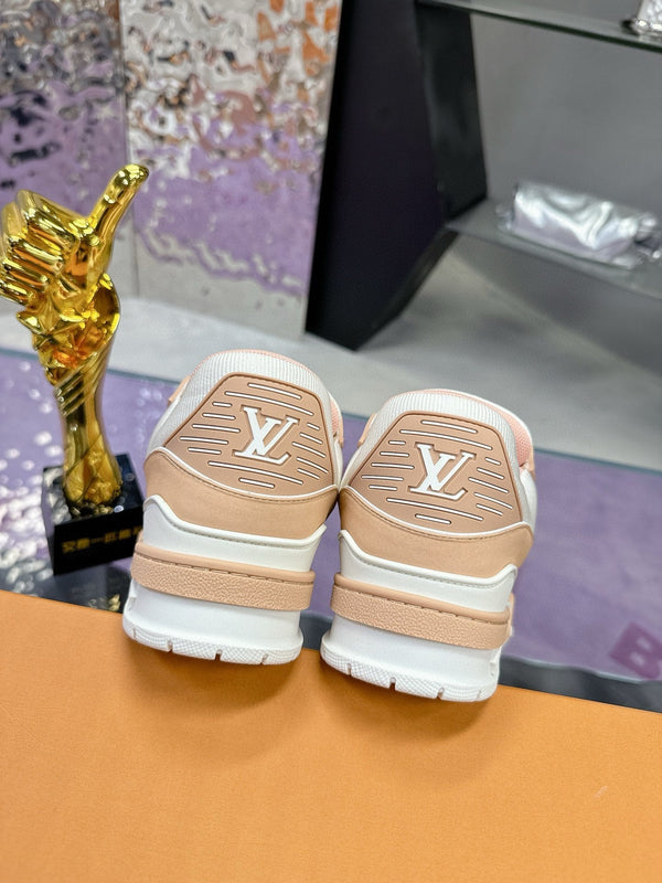 LV Trainer Sneaker Beige Pink Cowhide
