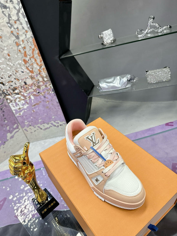 LV Trainer Sneaker Beige Pink Cowhide