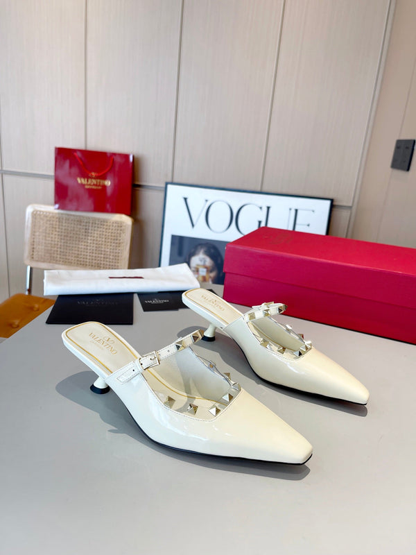 Valentino 25 Pump Mules Heels Patent Leather 239599