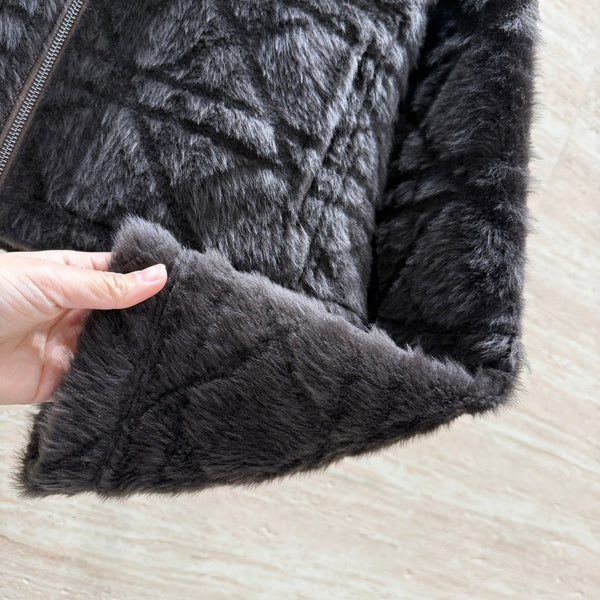 Dior 2025 Shearling Coat Black Wool