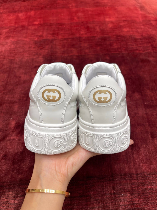 GG Chunky Trainers White Leather 543411