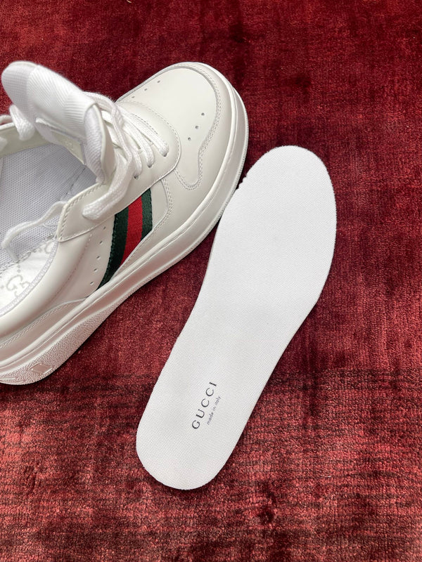 GG Chunky Trainers White Leather 543411