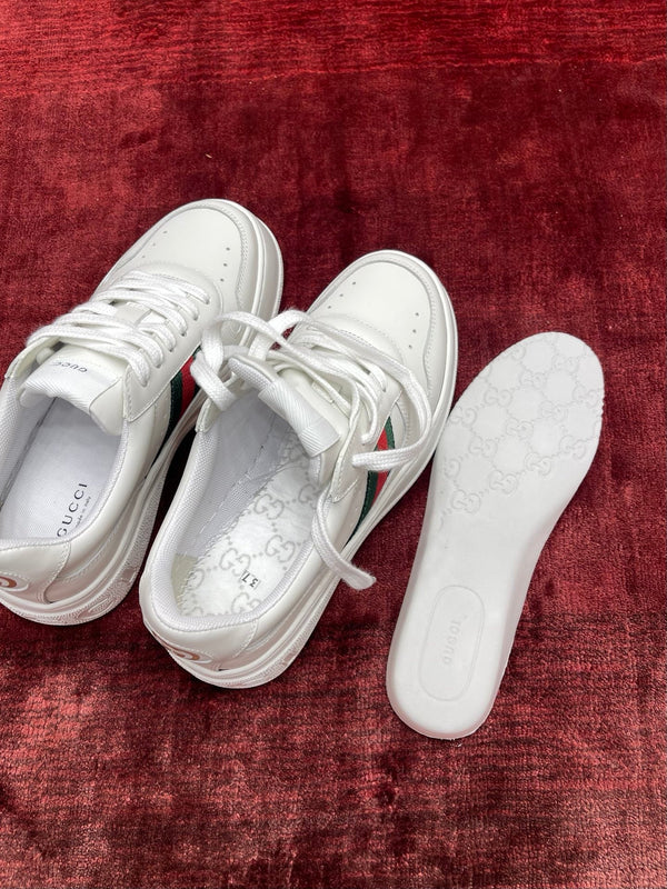 GG Chunky Trainers White Leather 543411