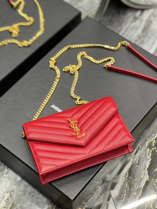 YL WOC 19 CHEVRON ROUGE CAVIAR MÉTAL DORÉ