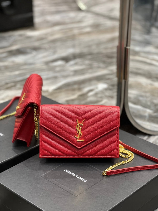 YL WOC 19 CHEVRON ROUGE CAVIAR MÉTAL DORÉ