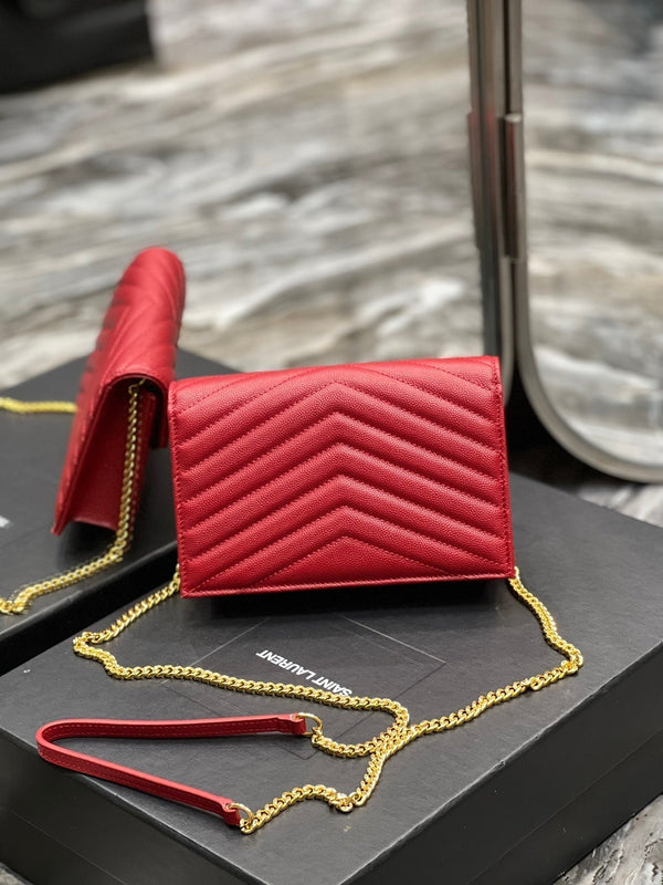 YL WOC 19 CHEVRON ROUGE CAVIAR MÉTAL DORÉ