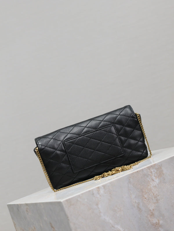 Gaby Phone Bag 19cm Black Quilted Leather GHW