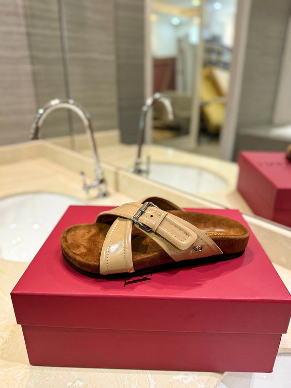 CROSSOVER - CINTURINO IN PELLE DI VITELLO MARRONE CAMMELLO