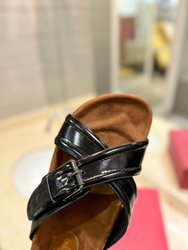 CROSSOVER - CINTURINO IN PELLE DI VITELLO NERA