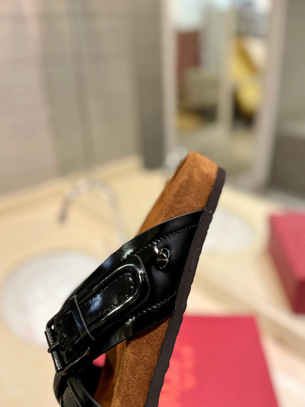 CROSSOVER - CINTURINO IN PELLE DI VITELLO NERA