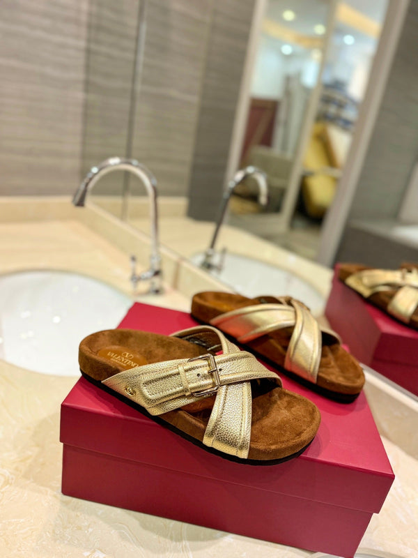 CROSSOVER - CINTURINO IN PELLE DI VITELLO ORO