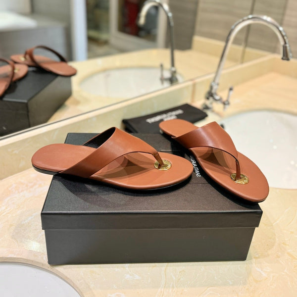 SANDALI INFRADITO SL KOUROS IN PELLE DI VITELLO MARRONE