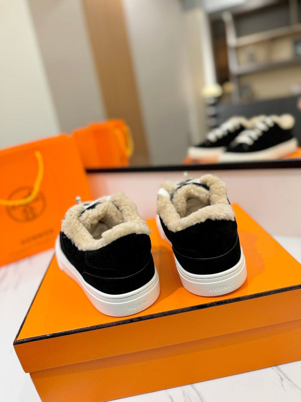 HM Day Sneaker Black With Wool Lining Suede 983044