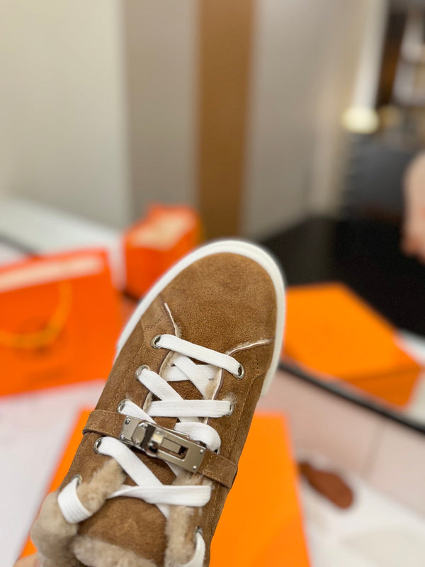 HM Day Sneaker Brown With Wool Lining Suede 983052