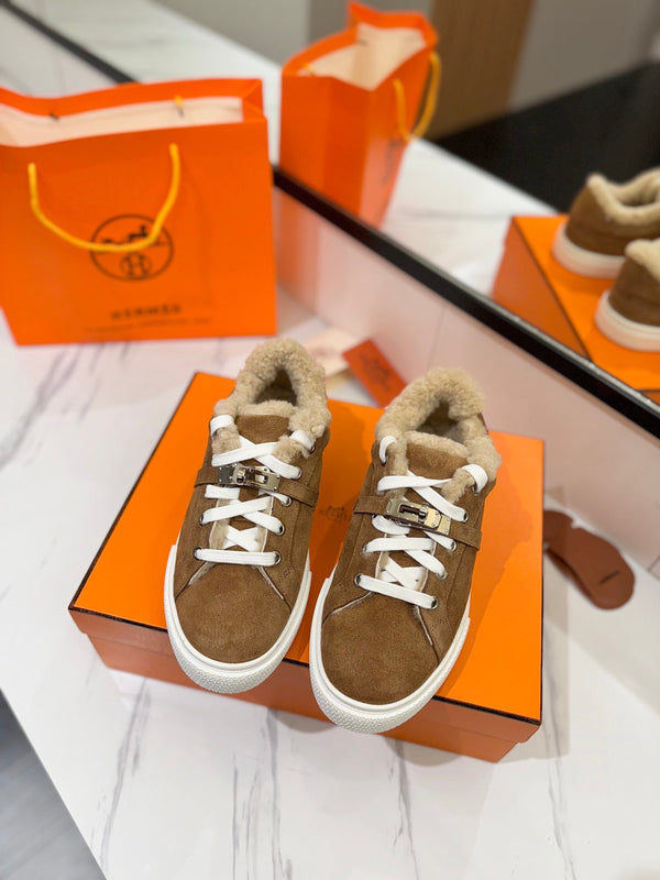 HM Day Sneaker Brown With Wool Lining Suede 983052