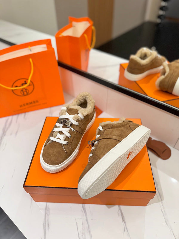 HM Day Sneaker Brown With Wool Lining Suede 983052