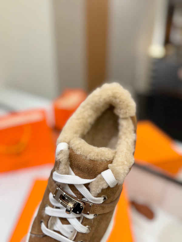 HM Day Sneaker Brown With Wool Lining Suede 983052