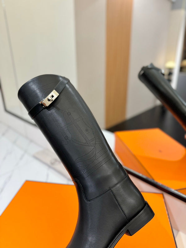 HM Jumping Boot 20MM Black Printed Pattern Cowhide 992352