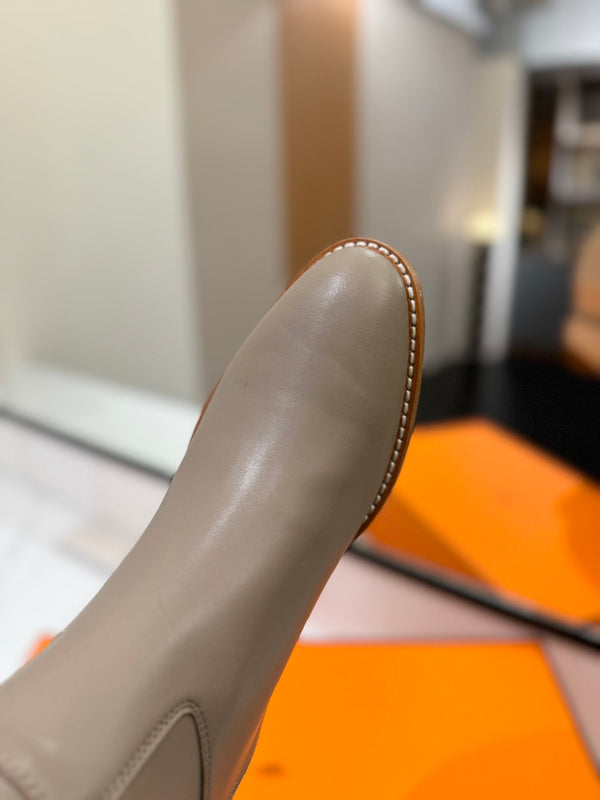 HM Jumping Boot 20MM Grey Beige Printed Pattern Cowhide 992360