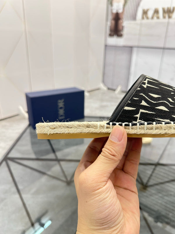 CD Espadrille Slide Black Printed Fabric 639442