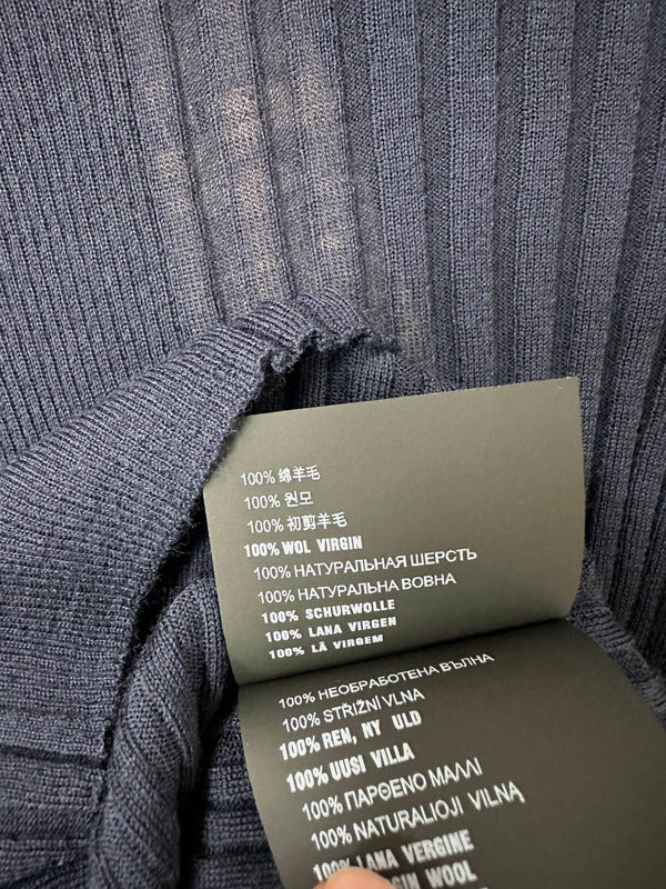 Miu Short-sleeved T-shirt Navy Blue Wool 345306