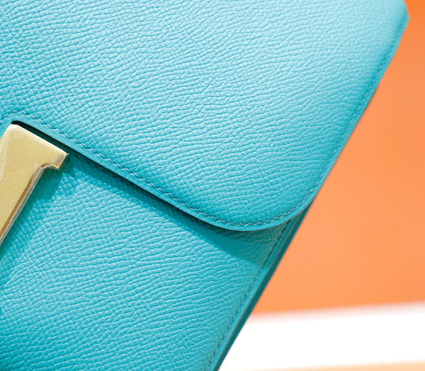 constance 24 tiffany blue epsom leather silver hardware