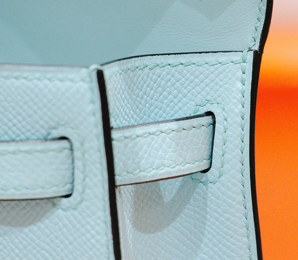 HM Mini Kelly 19cm Cloud Blue Epsom Silver Hardware