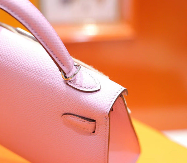 HM Mini Kelly 19cm Pink Epsom Silver Hardware
