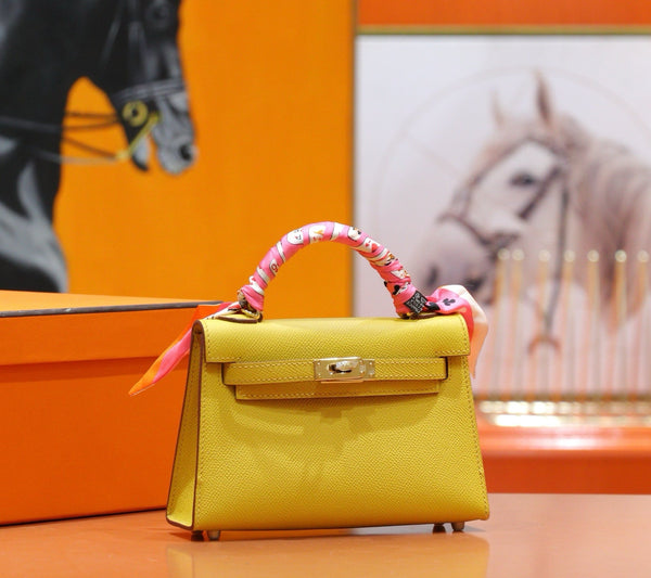 HM Kelly Mini Yellow Epsom Sliver Hardware 270312