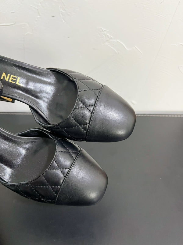 CC Mary Janes 55mm In Black Quilted Lambskin 949762