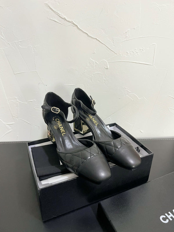 CC Mary Janes 55mm In Black Quilted Lambskin 949762