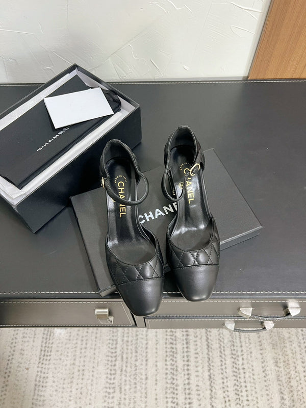 CC Mary Janes 55mm In Black Quilted Lambskin 949762