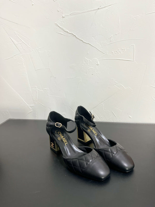 CC Mary Janes 55mm In Black Quilted Lambskin 949762