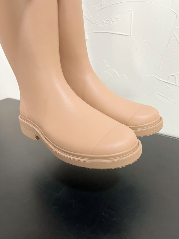 Stivali alti CC in gomma naturale beige 949644
