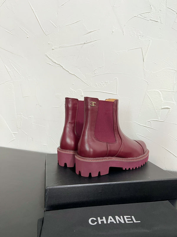 CC Chelsea Ankle Boots In Burgundy Cowhide 949681