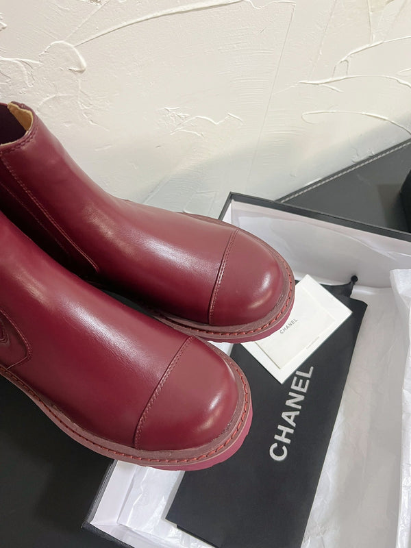 CC Chelsea Ankle Boots In Burgundy Cowhide 949681