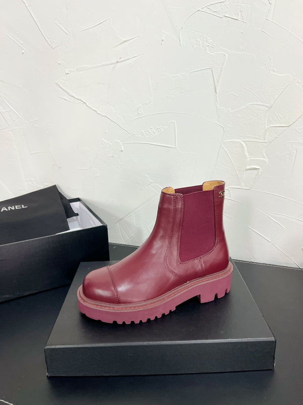 CC Chelsea Ankle Boots In Burgundy Cowhide 949681