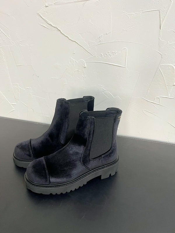 Stivaletti Chelsea CC in velluto nero 949686