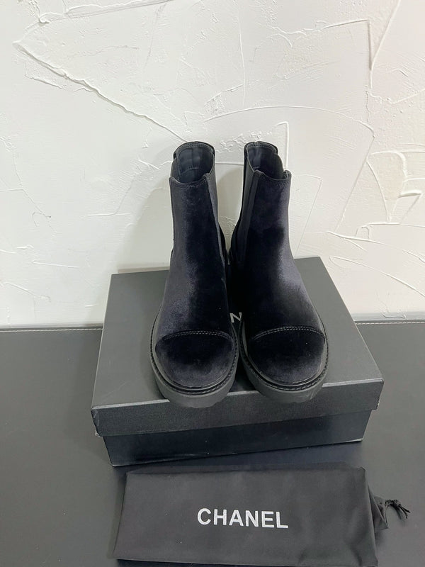 Stivaletti Chelsea CC in velluto nero 949686