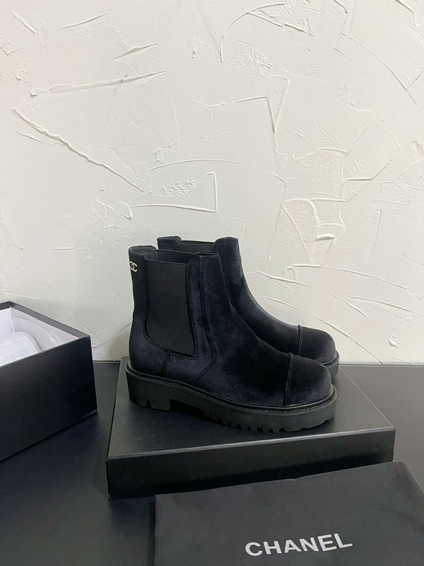 Stivaletti Chelsea CC in velluto nero 949686