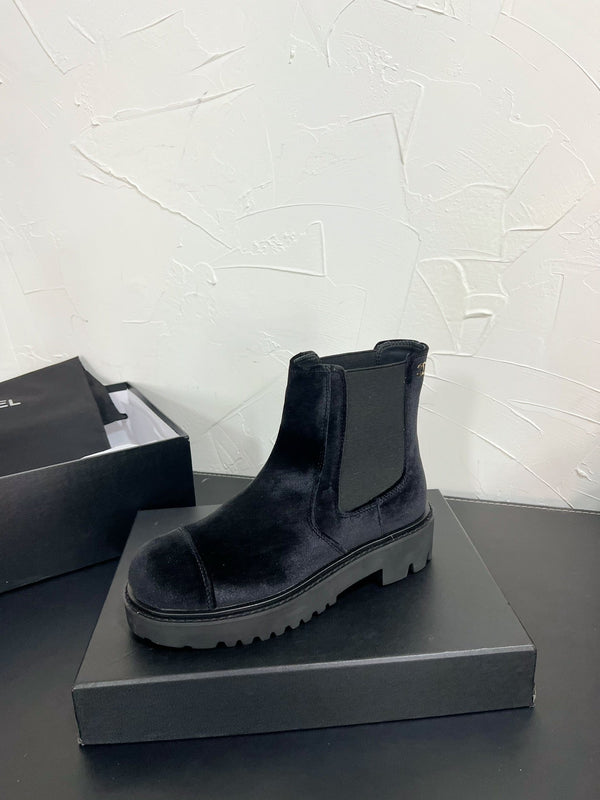 Stivaletti Chelsea CC in velluto nero 949686