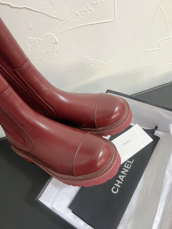 CC Chelsea High Boots In Burgundy Cowhide 949690